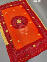 KcPc New Heavy Belbutti Pure Georgette Piliya Odhna