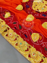 KcPc New Heavy Belbutti Pure Georgette Piliya Odhna