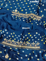  Gaji Silk Bandhej Gotapatti Work Saree for wedding and festival 