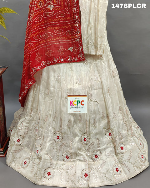 KcPc H O Silk  Georgette Heavy Zardoji Gotapatti Work Lehenga MAD