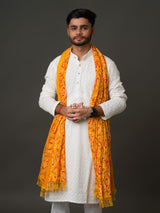 KcPc Chinon Bandhani Print Gent's yellow DupattaRAY