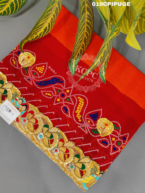 KcPc Rajasthani Heavy Belbutti Pila Pilia  Pila (Pure Georgette Fabric)