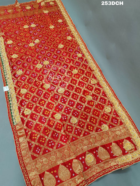 KcPc Banarasi Gharchola Heavy Belbuti Odhna In dupatta size  Red Chunri