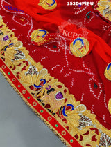 KcPc Traditional Jaipuri Chunri Pila Rajasthani Marriage Chundi DupattaPiliya (Pure Ojariya Fabric)