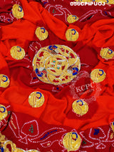 KcPc Heavy Belbutti Pure Georgette odhna Swastik Belbutti Pila (Pure ojariya Fabric)