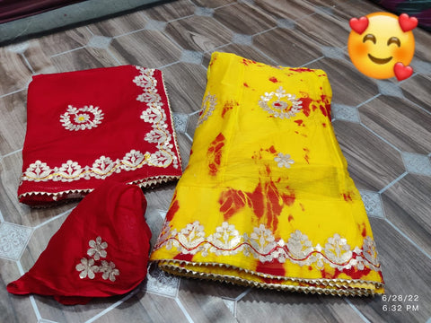 KcPc New Chinon Gota Patti  Chunri Set Lehenga KML