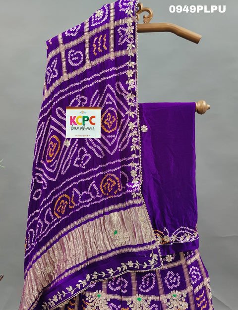 KcPc New famous Gaji Silk gharchola Heavy gotapatti Handwork Lehenga BTU