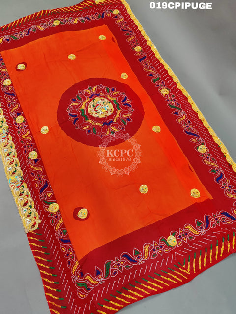 KcPc Rajasthani Heavy Belbutti Pila Pilia  Pila (Pure Georgette Fabric)