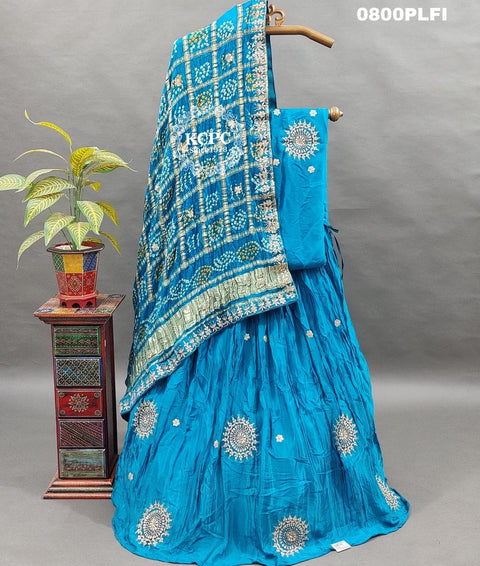 KcPc Pure Gaji silk With  Gharchola Dupatta And Gota patti Work Lehenga  SATIS
