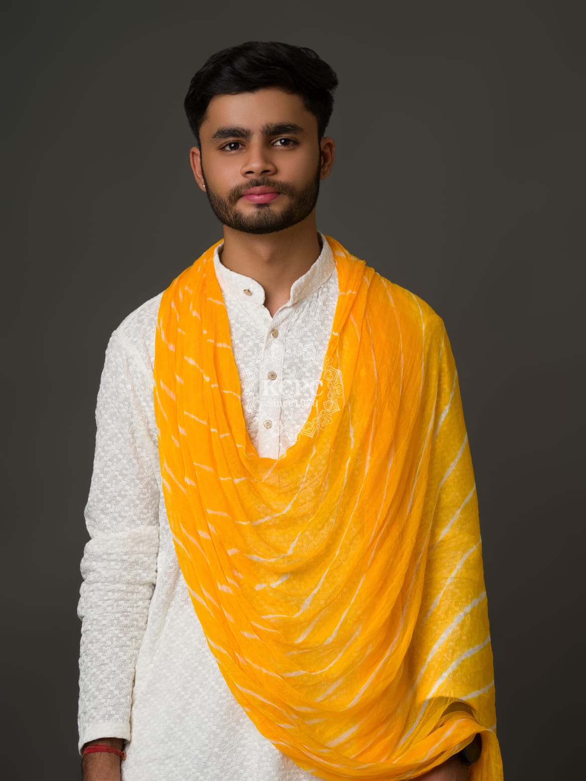 KcPc Original Handmade Chiffon Men's Leheriya Dupatta