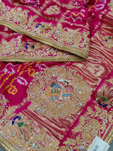 Bandhani Style saree with Gulin Jardozihandwork 