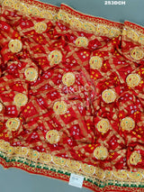 KcPc Banarasi Gharchola Heavy Belbuti Odhna In dupatta sizeRed Chunri