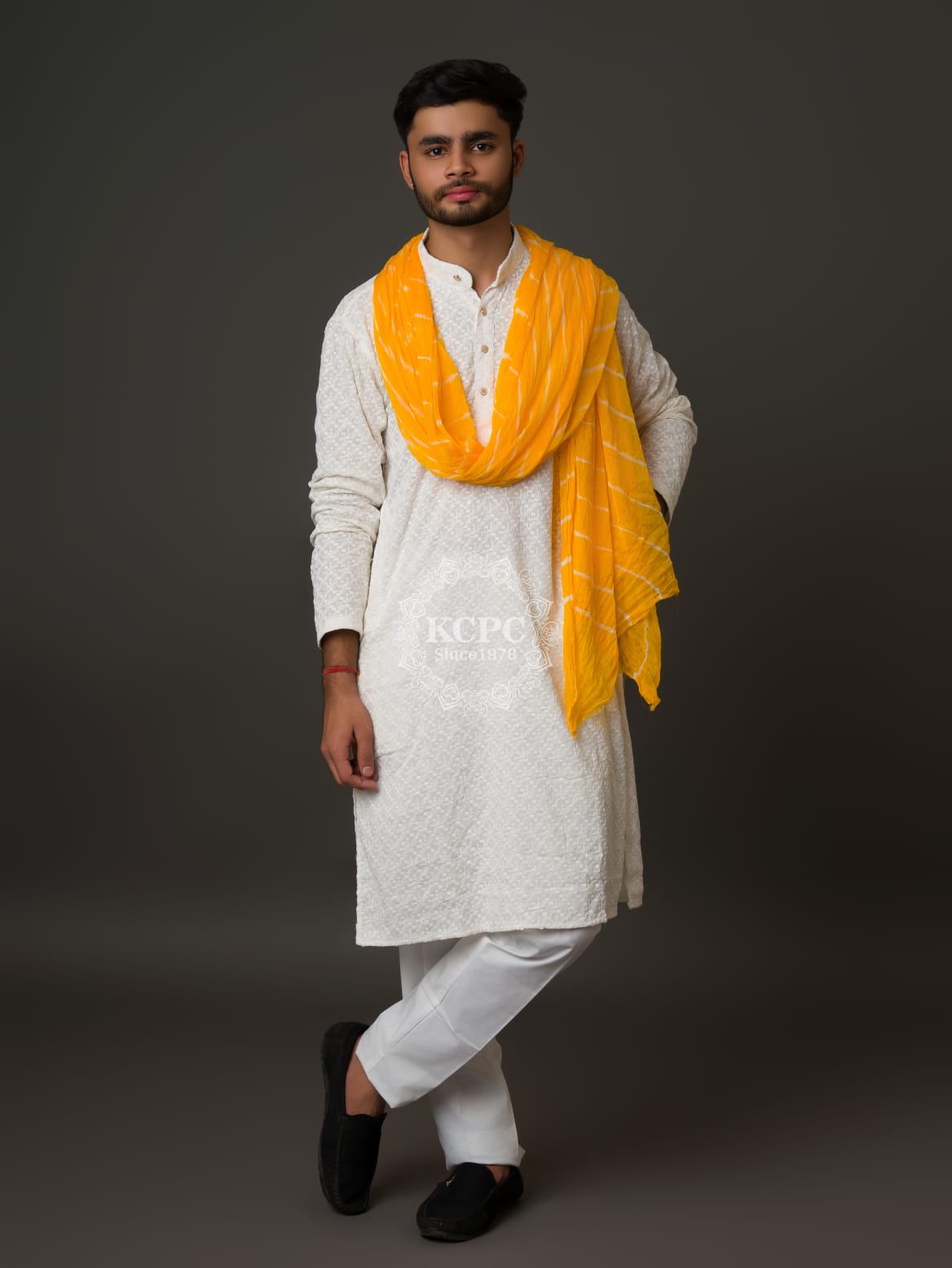 KcPc Original Handmade Chiffon Men's Leheriya Dupatta