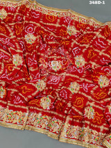 KcPc Pure Gaji Silk Bandhani Ghatchola in Kolkata Zardozi work Chunri Dupatta