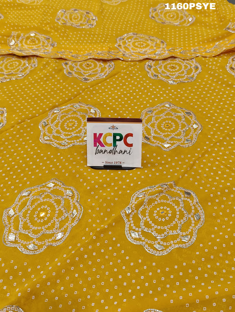 KcPc Launch Pure Georgette Bandhani Kacha gotapatti Work Saree  AMT