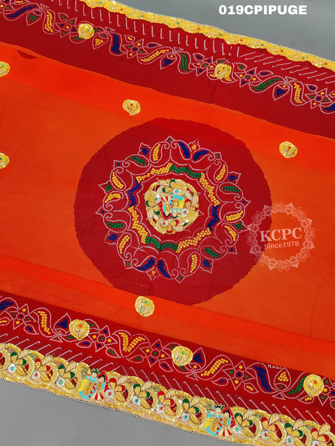 KcPc Rajasthani Heavy Belbutti Pila Pilia  Pila (Pure Georgette Fabric)