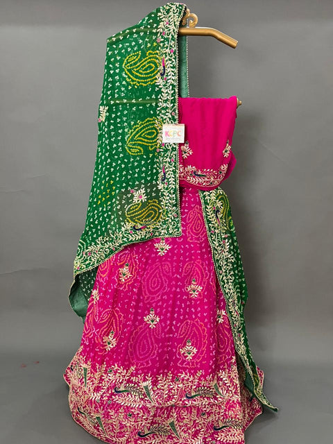 KcPc Bandhani Collection Designer Jaipuri Pure Ojariya Lehenga  BIT