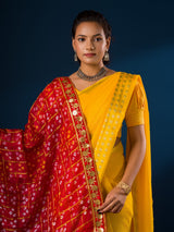 KcPc Ghatchola Art Silk Bandhej Gotapatti DupattaRed