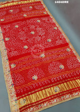 KcPc Special New Beautiful Heavy Zardoji Work Pure Gaji Silk Bandhani Dupatta