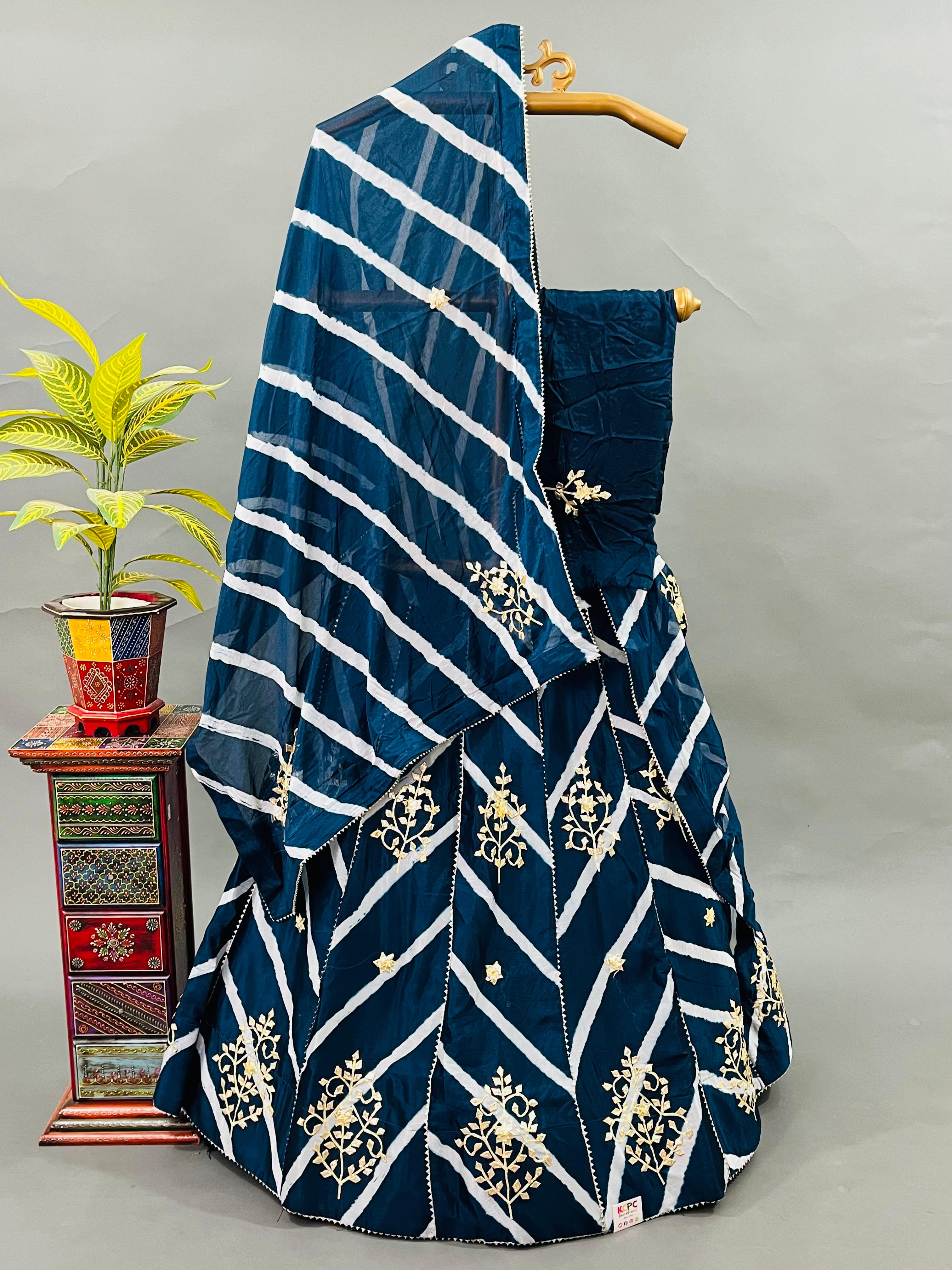 KcPc Chinon Rajasthani Ethnic Kacha Gotapatti Work Traditional Lehengas KML