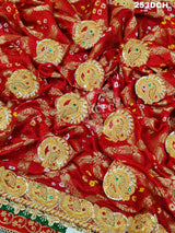 KcPc Banarasi Gharchola Heavy Belbuti Odhna In dupatta sizeRed Chunri