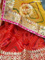 KcPc Pure Kota Doria Bandhej Lehenga Chunni KML