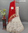 A pure upada silk lehenga with red Gaji silk dupatta