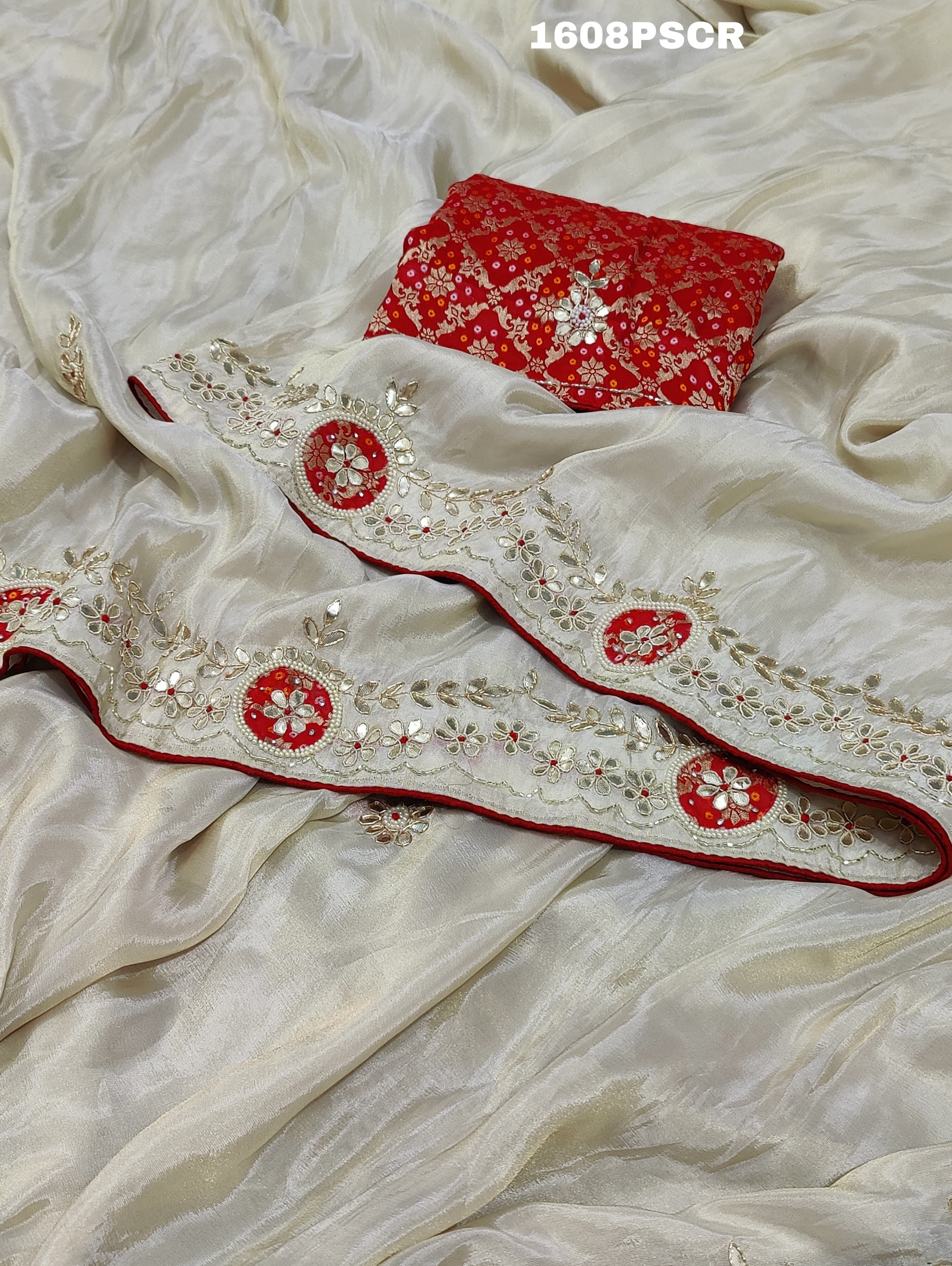 KcPc New Tissue Silk zardoji Gotapatti Work SareeRG