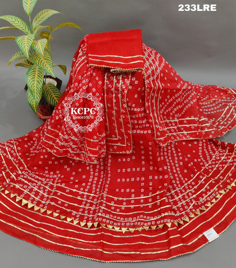 KcPc New Jaipuri Chunri Style Kota Doriya Gota Patti Lehengas  KML