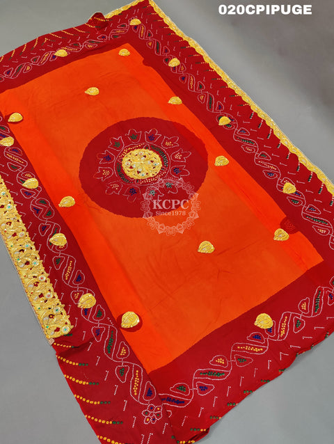 KcPC Rajasthani Ethnic Marwari Chunri Piliya Odhna Pila (Pure Georgette Fabric)