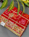 KcPc Pure Gaji Silk Bandhani Ghatchola in Kolkata Zardozi work Chunri Dupatta