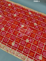 KcPc Pure Gaji Silk Bandhani Ghatchola in Kolkata Zardozi work Chunri Dupatta