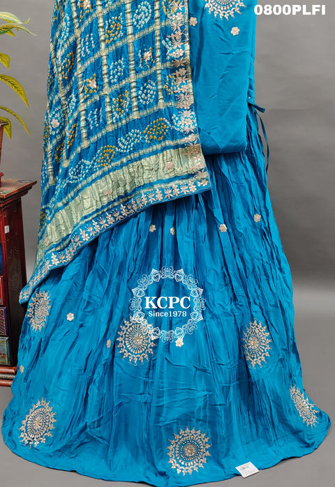 KcPc Pure Gaji silk With  Gharchola Dupatta And Gota patti Work Lehenga  SATIS