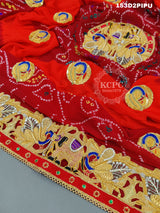 KcPc Traditional Jaipuri Chunri Pila Rajasthani Marriage Chundi Dupatta Piliya (Pure Georgette Fabric)