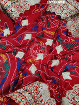 KcPc New Marwadi Pure Georgette bandhani Heavy Gotapatti work border Dupatta
