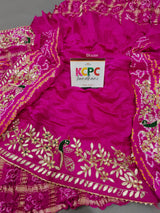 KcPc Pure Gaji Silk Bandhani Ghatchola Heavy Gotapatti Work SareeRaniBTU
