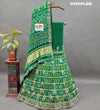 KcPc New Pure Gaji Silk Gharchola Bandhej Mirror Handwork Lehenga Set BTU
