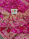 KcPc Pure Gaji Silk Bandhani Ghatchola Heavy Gotapatti Work SareeRaniBTU