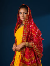 KcPc Ghatchola Art Silk Bandhej Gotapatti DupattaRed